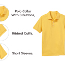 Yellow (5-Pack) 4 10-Pack School Uniform Tagless Polo Tshirt for Little Boys & Big Boys
